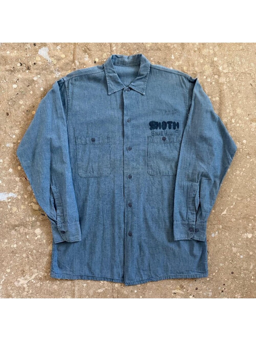 60’s USN Chambray Long Sleeve Button Down Shirt